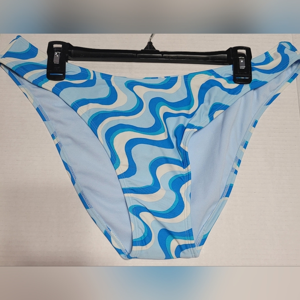 Wild Fable, XL High Leg Cheeky Bikini Bottom Blue Swirl